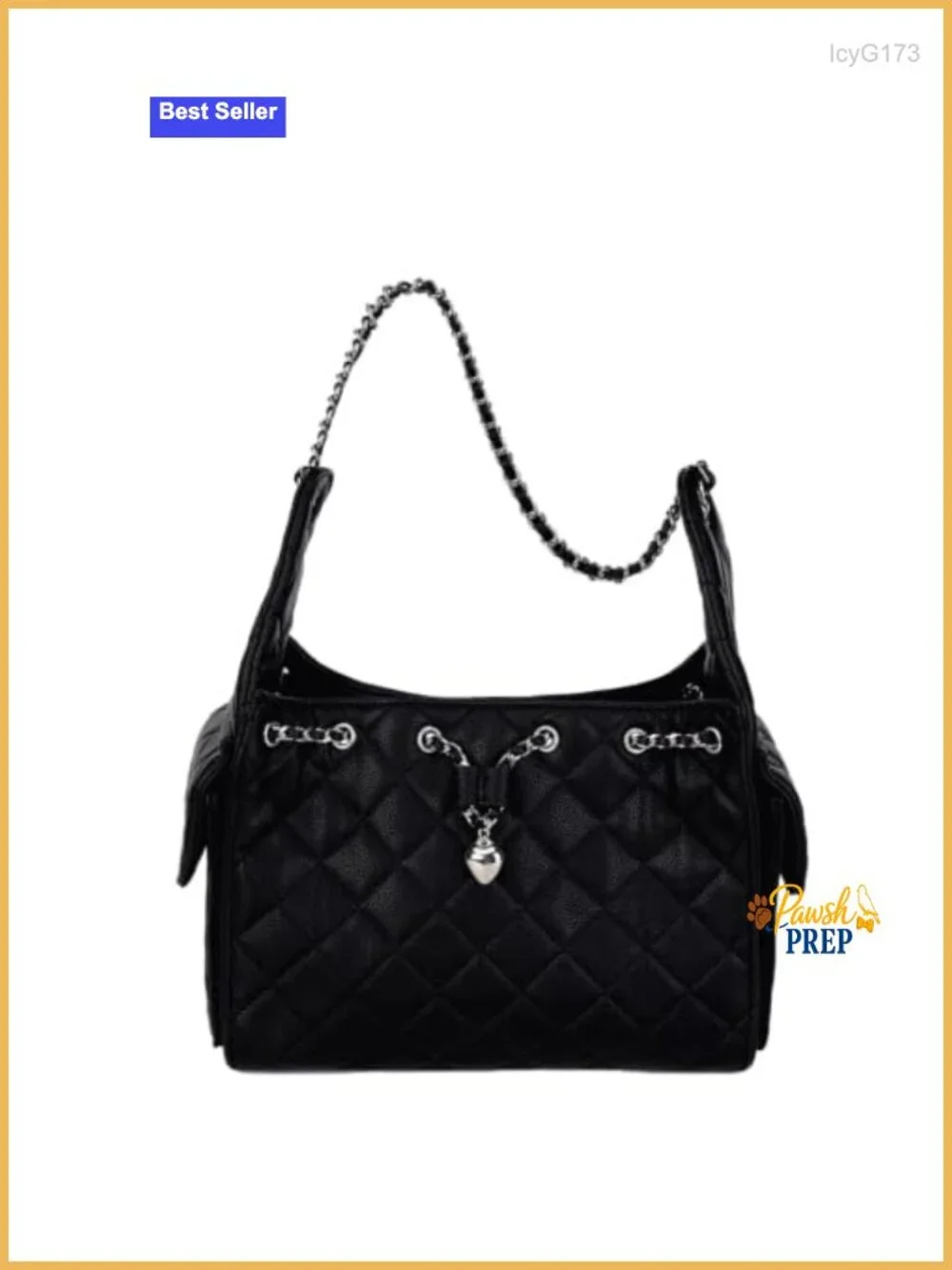 Quilted Vegan Leather Hobo Bag Women Chain Strap Shoulder Purse